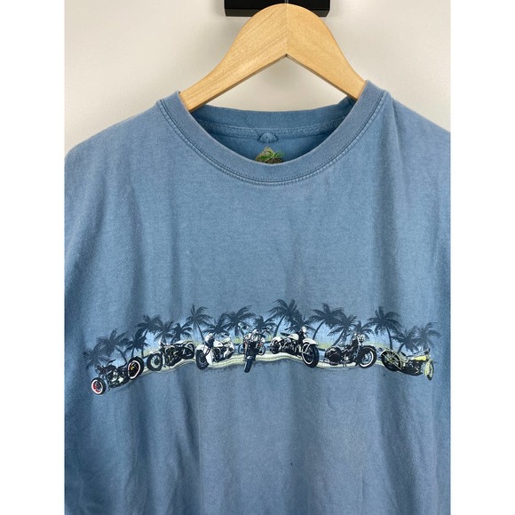 Newport Blue Vintage Motorcycle Tee Shirt Box Logo Print - L - Picture 3 of 10